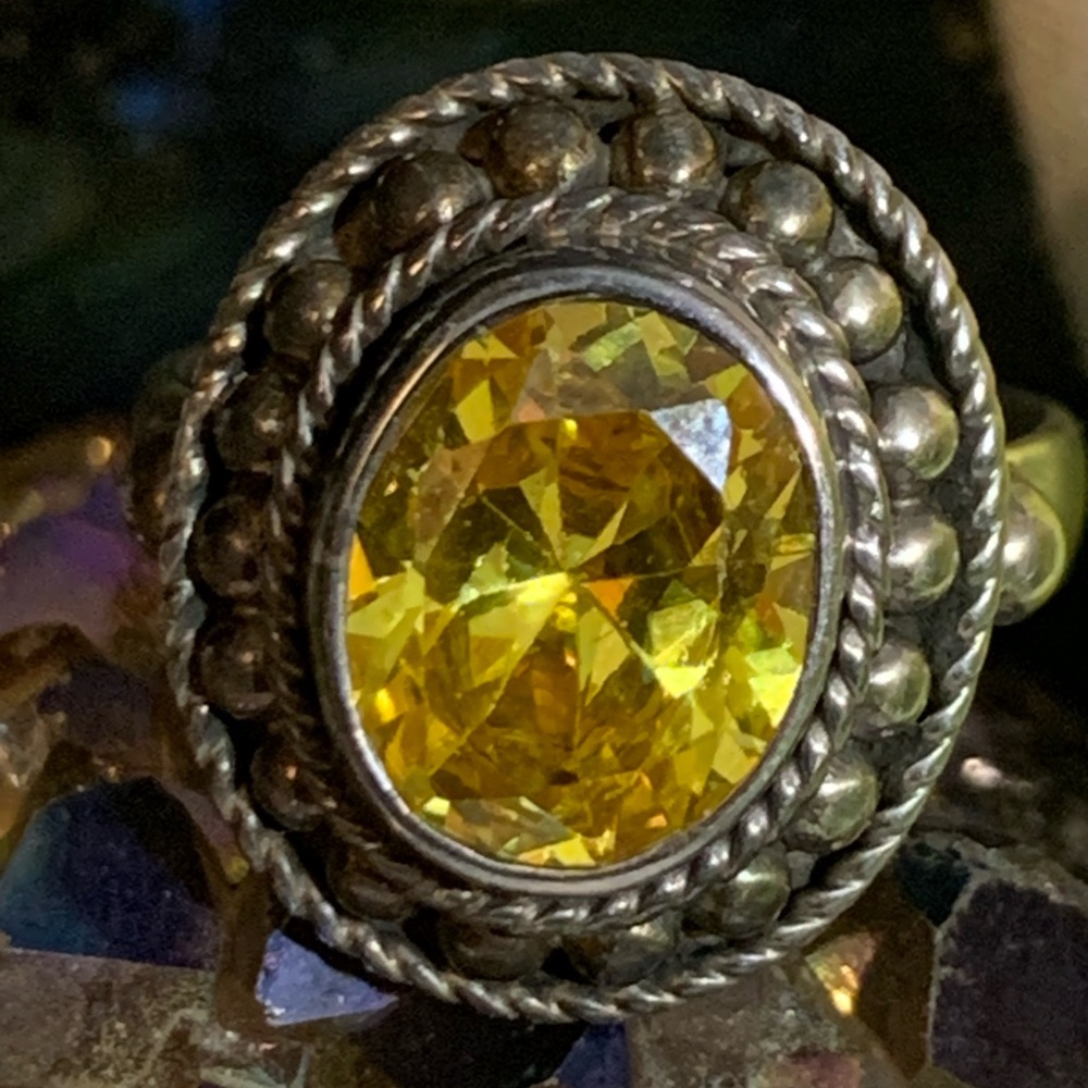 Sterling silver artisanal citrine ring size - Picture 6 of 9